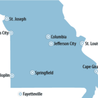 Cities in Missouri with industries that use dock equipment like yardramps, dockboards and steel railboards.