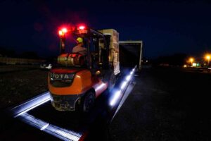 Safety Lighted Ramp Loading - Brazos Manufacturing